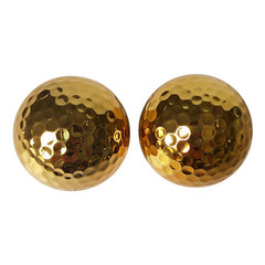 Cross-border golf double-layer gift ball, electroplated gold golf ball, printing customer LOGO