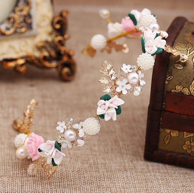 粉白蓝合金花环