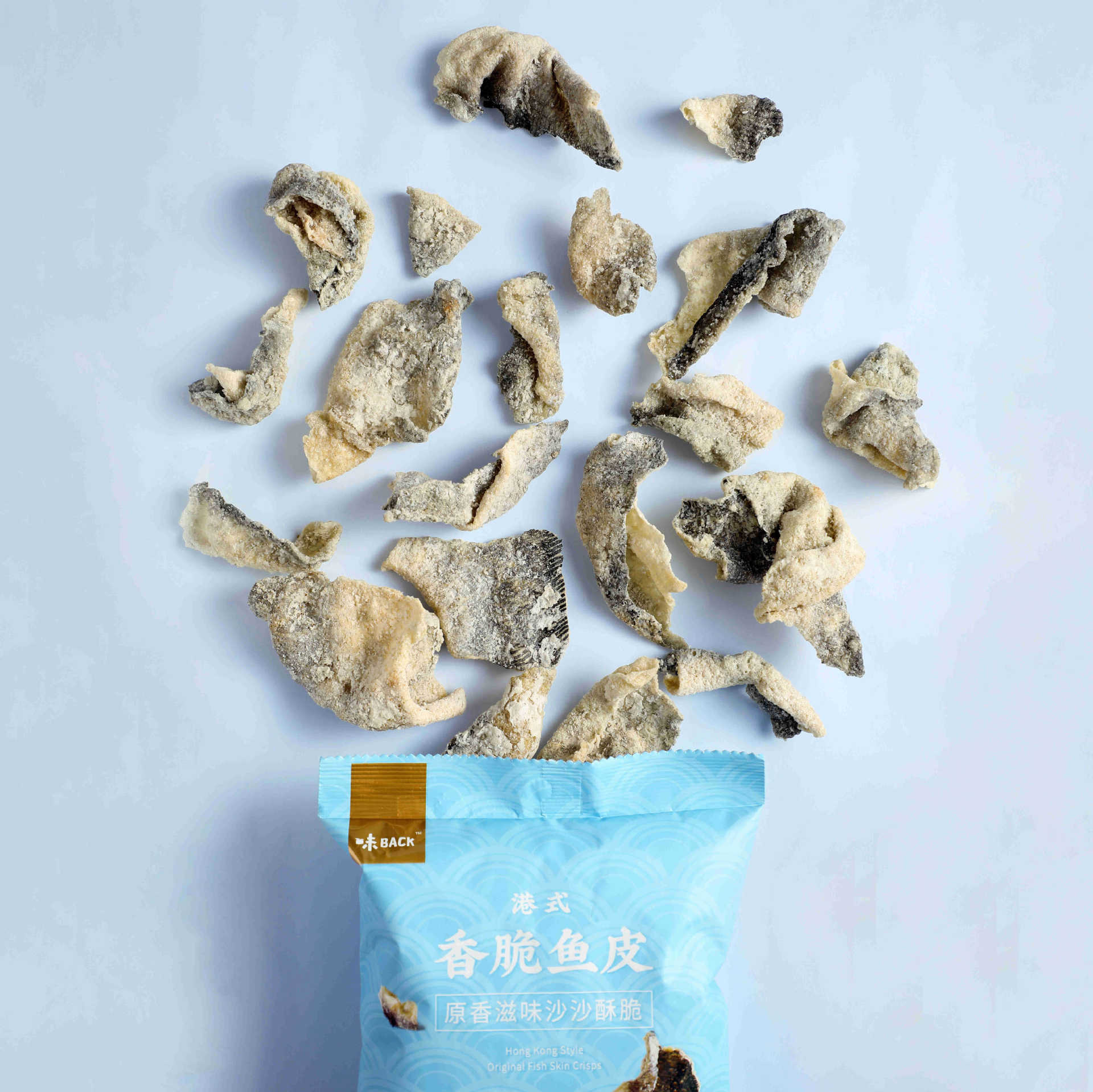 味BACK港式香脆鱼皮原味香港即食休闲零食 比新加坡irvins脆50g