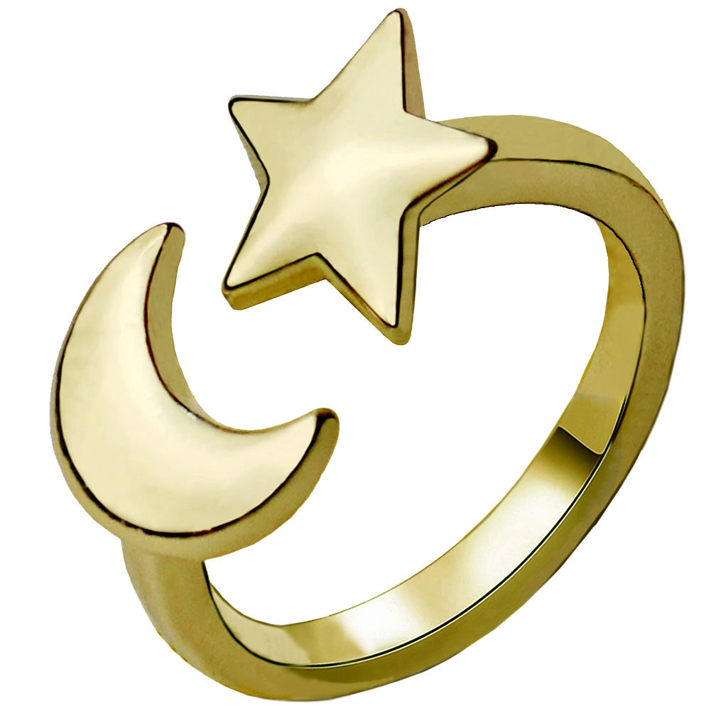 fashion star moon ring adjustable open ring wholesale nihaojewelry