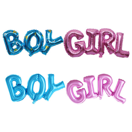 Baby's 100th Day Birthday Party Decoration Aluminum Foil Balloons, Large Boy Girl Combined English Balloons