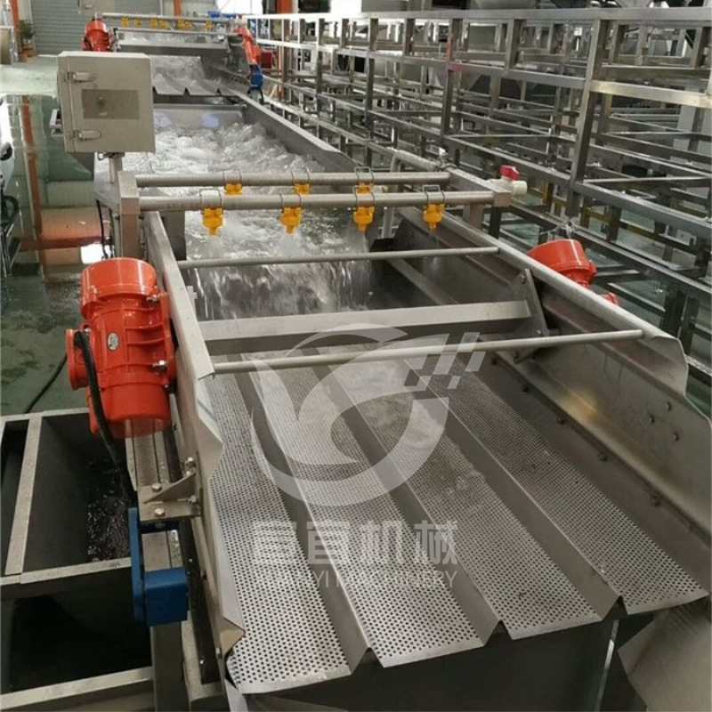 厂家销售中央厨房净叶菜涡流清洗机 净菜加工生产流水线