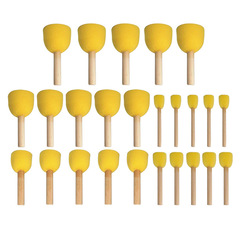 Cross-border children's scribbling and painting wood-handled tool stamps sponge painting brushes round painting DIY kindergarten materials
