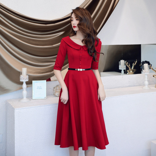 Evening Dresses cocktail party banquet dress vestido de banquete de cóctel Dress Niang red wedding dress modern women&apos;s return dress evening dress can be worn at ordinary times