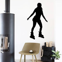 墙贴女孩轮滑运动员滑冰运动人家 Vinyl Wall Decal Sticker