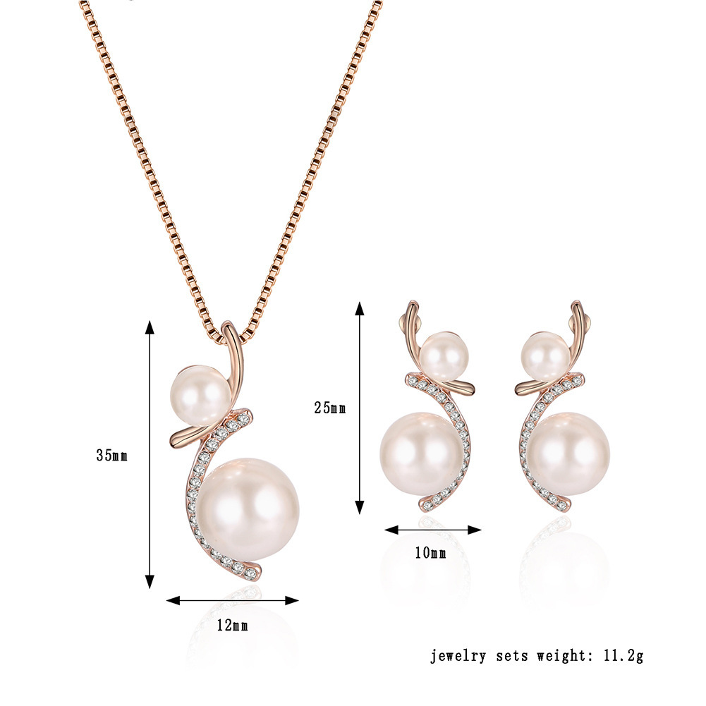 Pearl Necklace and Earring Set
