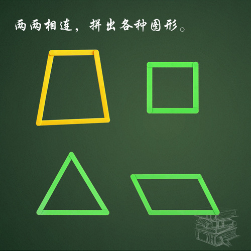 Magnetic polygon splicing strips parallelogram movable frame triangle three-sided relationship graphic splicing teaching aids
