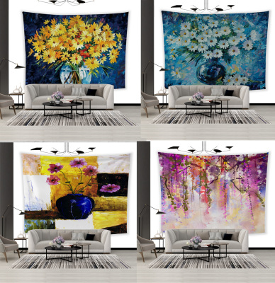 ins网红植物挂布少女心北欧风背景布主播拍照装饰布房间挂毯大号|ms