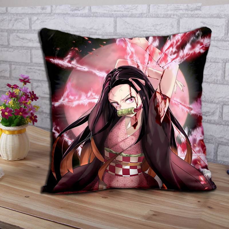 漫樂宅品鬼滅之刃竈門祢豆子方抱枕蝴蝶忍日本二次元靠枕定制