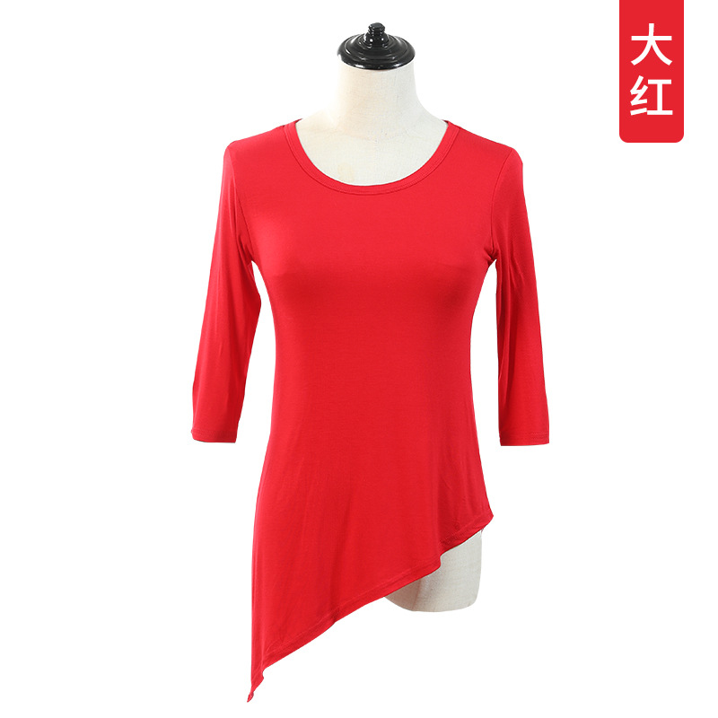 Buscando Pan er ropa de baile moderno mujer adulta ropa de práctica de baile de manga tres cuartos suelta superior Ropa de baile de manga media larga