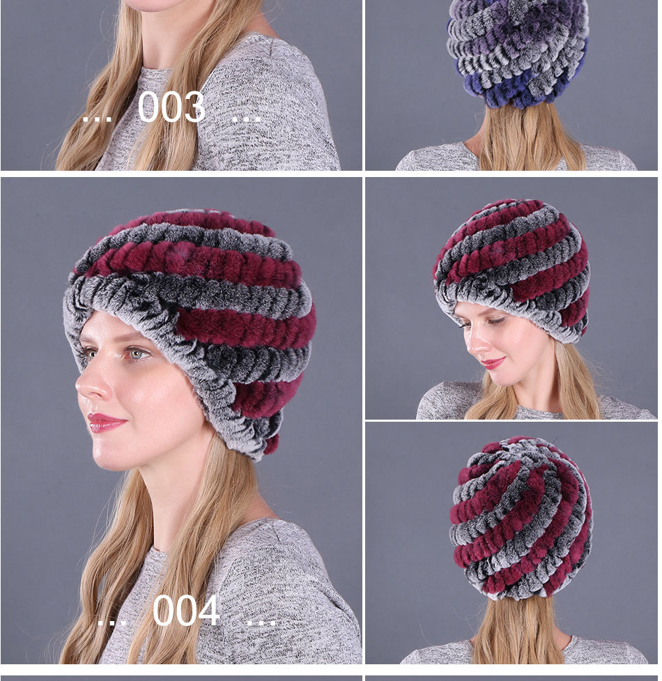 Women's Fashion Stripe Flat Eaves Beanie Hat display picture 3