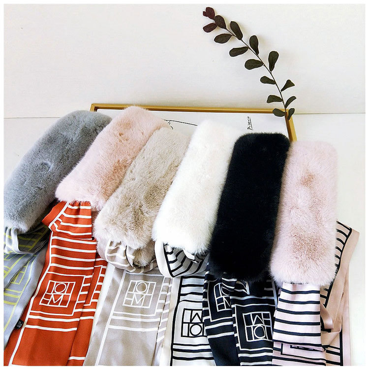 New Striped Letter Scarf Female Autumn And Winter Warm Plush Bib display picture 15