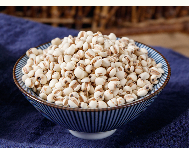 Yi Mi Ren (Coix lacryma-jobi) — Dried Job's Tears Grain, 500g Bottle for Tea & Soup in use