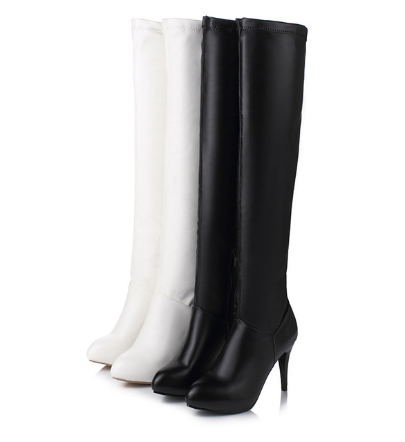 High-heeled knee-high boots elastic boots slender Knights’boots