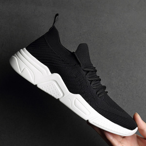 夏季新款男鞋男士透气运动鞋内增高单鞋飞织休闲鞋厂家一件代发