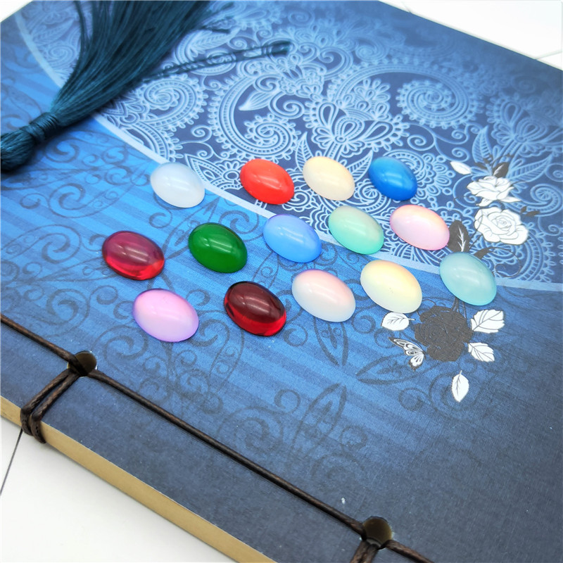 New Resin Glossy Oval Light Cat Eye Ring Surface DIY Step Rocking Hairpin Inlay Material DIY Jewelry Accessories