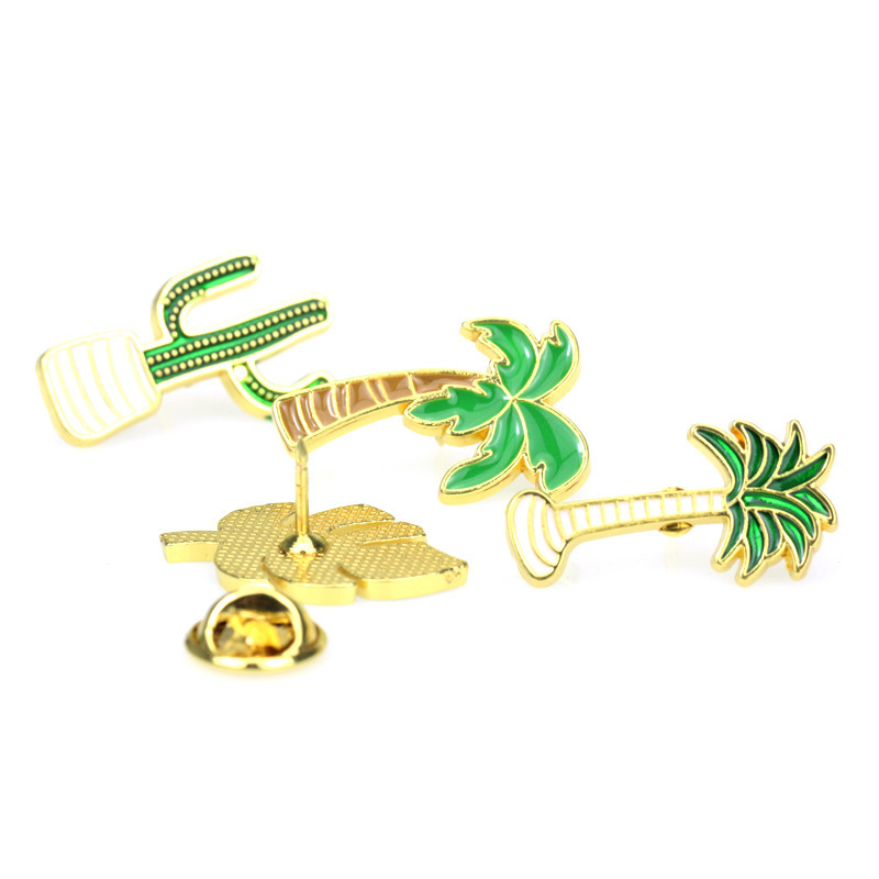 New Fashion Plant Coconut Tree Cactus Leaves Alloy Brooch Wholesale display picture 5