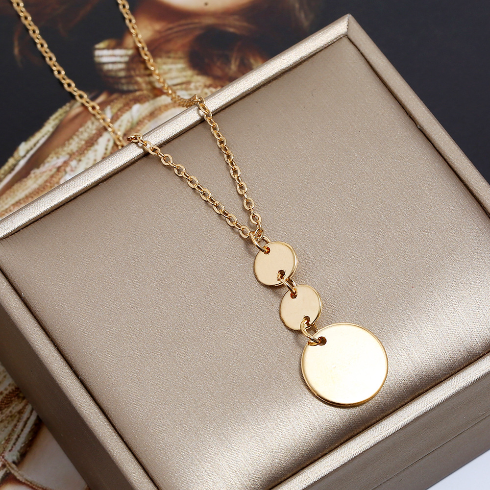 fashion metal geometric Y-shaped pendant long necklace