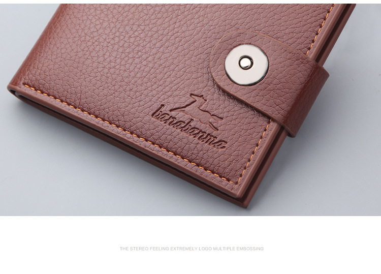 Men'S Gender Business Short Wallet Men's Wallet Retro Buckle Horizontal Gift Money Clip Foreign Trade
