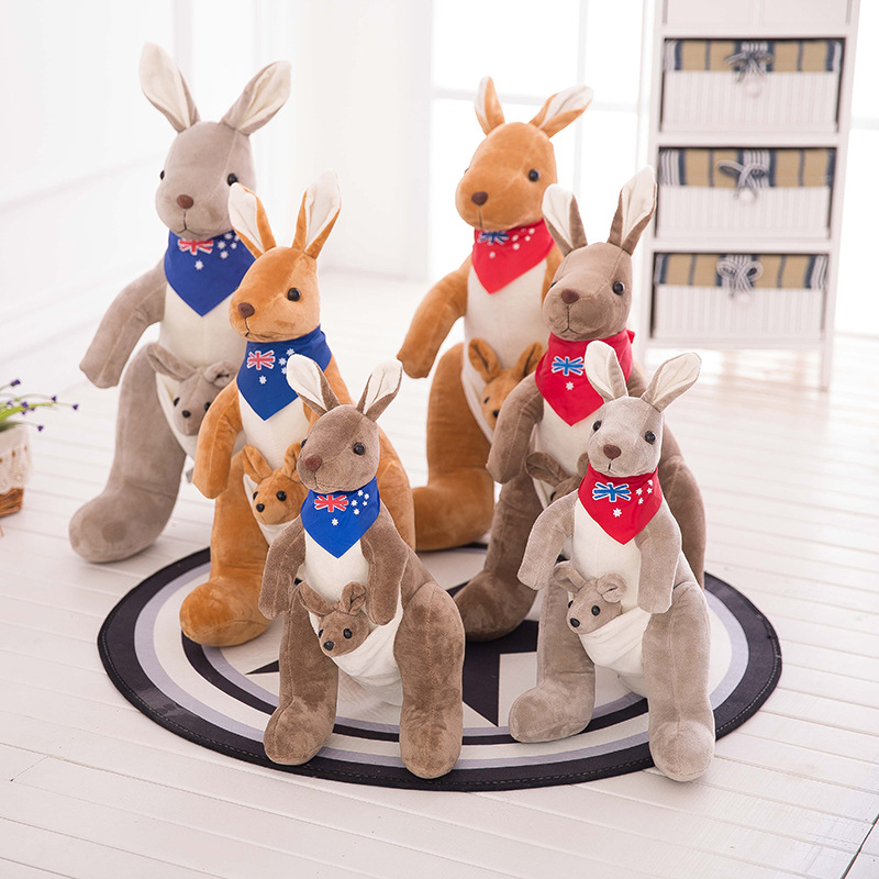厂家批发母子袋鼠公仔澳洲母子玩具卡通亲子仿真儿童节礼物印LOGO