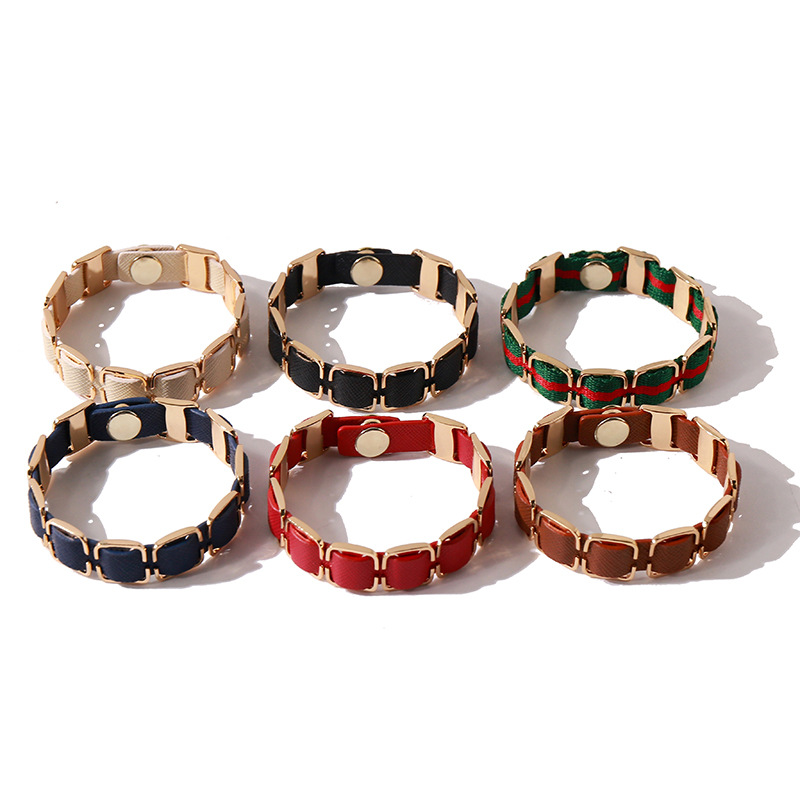Bracciale in pu con anello singolo in lega liscio unisex_voghion.com