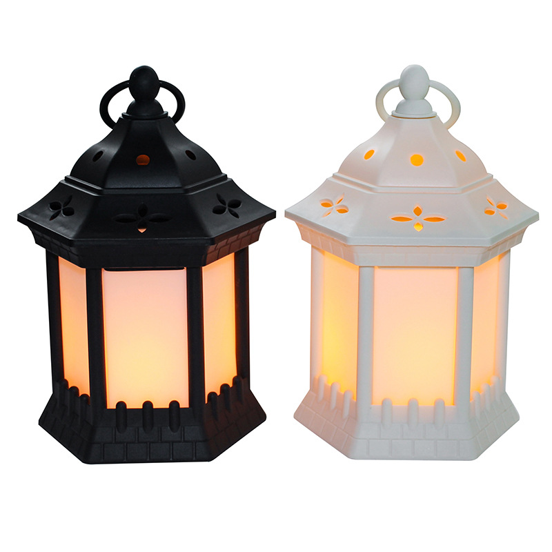 万圣节风灯 家居庭院装饰摆件欧式燃烧火焰led烛台风灯厂家直销