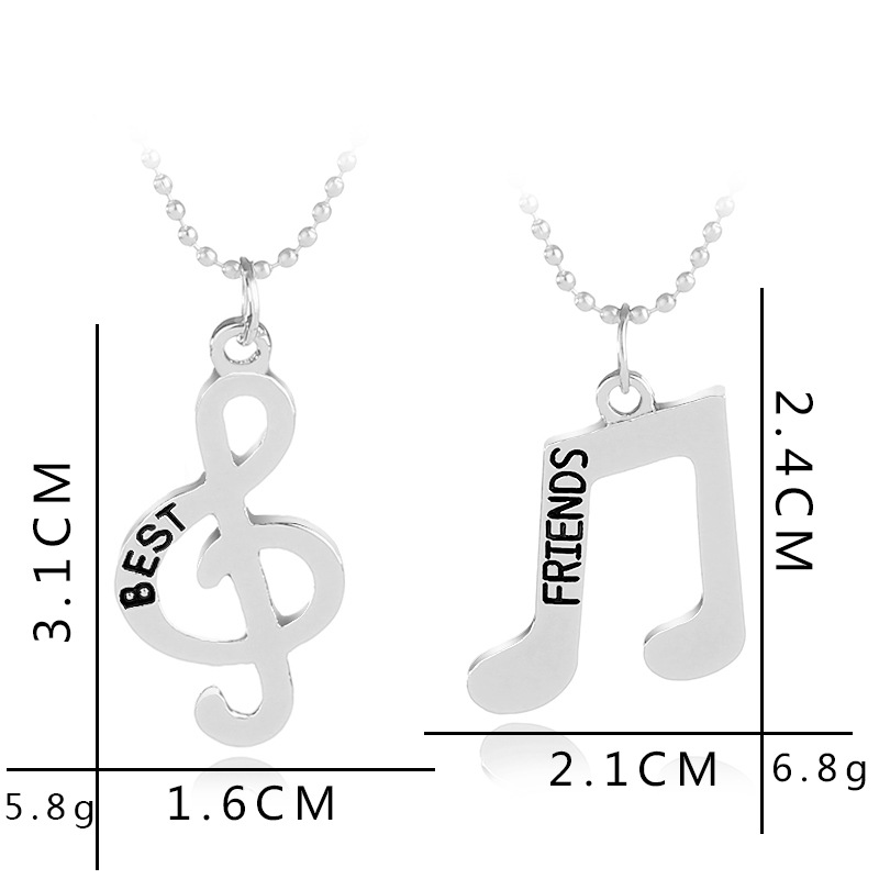 Necklace Best Friends Music Symbol Pendant Necklace Female Clavicle Chain Yiwu Nihaojewelry Wholesale display picture 1