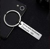 Factory direct selling European and American jewelry stainless steel Drive Safe Handsome I love you keychain