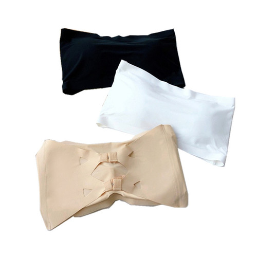 Seamless ice silk, versatile, strapless, anti-exposure, one-line waistband, bra pad, tube top, chest-wrapped underwear, bottoming vest top
