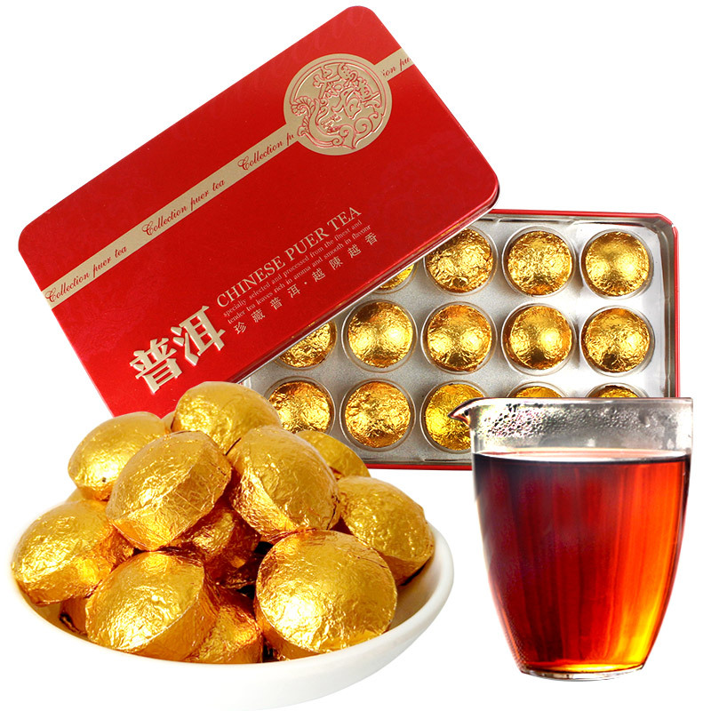 Manufactor Supplying Pu 'er Tea Cooked tea Small gold Tuo Tea Original small Tuocha Pu'er tea Iron box wholesale