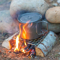Cross-border new stainless steel camping pot rack outdoor barbecue mesh portable field firewood rack camping stove accessories