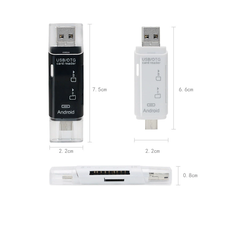 Многофункциональный трехвoneй 3-в-1 USB-C OTG кардридер Type-C к SD/TF кардридеру 5 и 1 новые модели