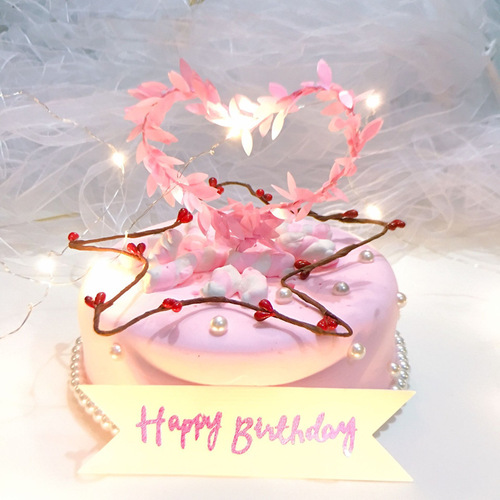 Cake decoration English banner plug-in happy birthday plug-in party baking arch bronzing flag decoration