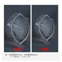 Folding Dip Net Head 50" Stainless Steel Fishing Net for Catching Fish, Fish Scoop Net, Fish Landing Net, Fishing Accessories