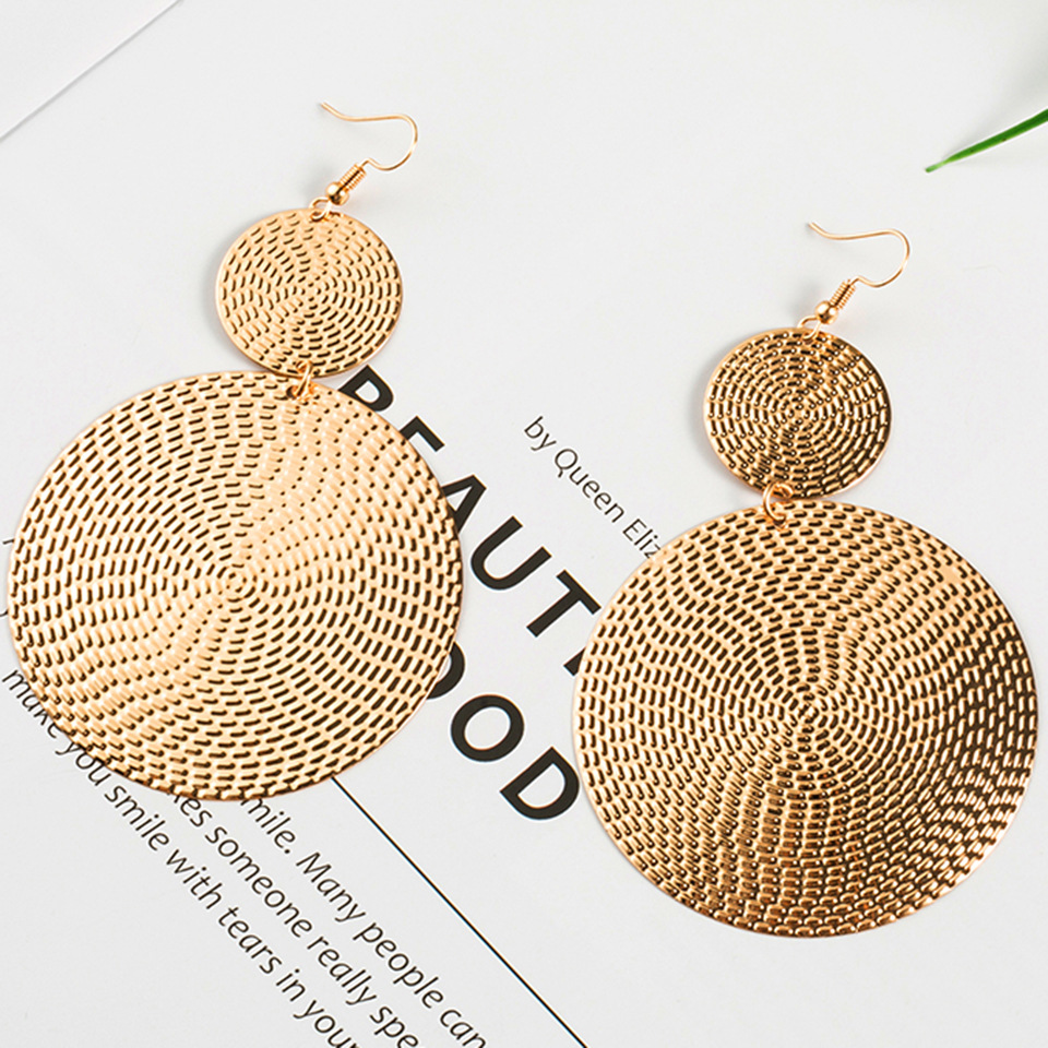 Fashion Atmosphere Circle Small Disc Alloy Earrings Wholesale display picture 3