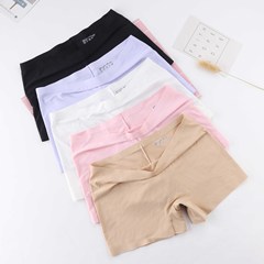 Spring and Autumn Bottoming Anti-Leaking Seamless Safety Pants Women's Breathable Mesh Solid Color Shorts Ultra-Thin Three-Point Boxer Pants Women