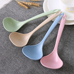 T Wheat Straw Soup Spoon Household Long Handle Rice Spoon Kitchen Plastic Kitchenware Thick Large Porridge Spoon for Wholesale
