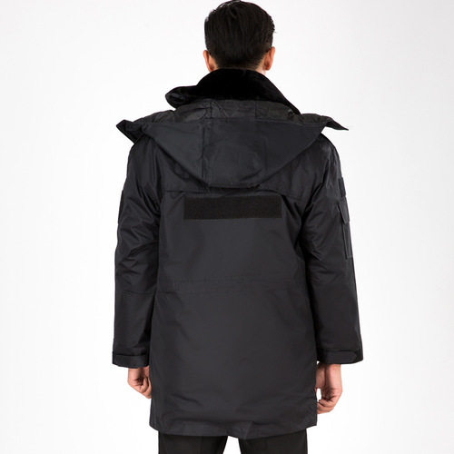 Security guard winter thickened work clothes winter multi-functional special duty cotton coat to prevent rain and cold double reflective strips security coat