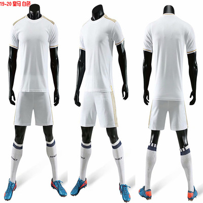 厂家直销定制新款亲子空版足球服套装 印字印号19-20皇马训练服|ms
