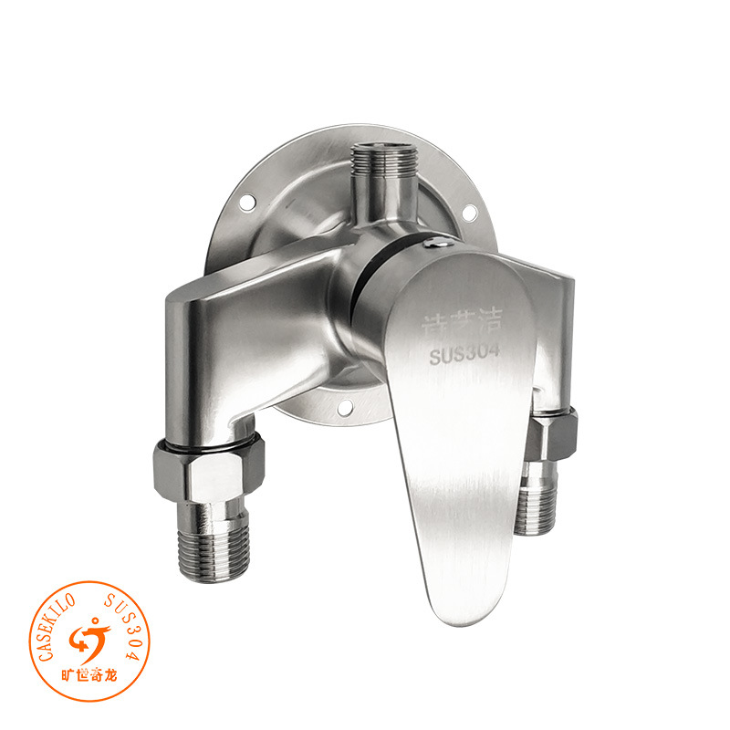 Factory direct sale SUS304 exposed shower main body, triangular shower, cold and hot mixed water valve, exposed pipe shower, portable type details Picture