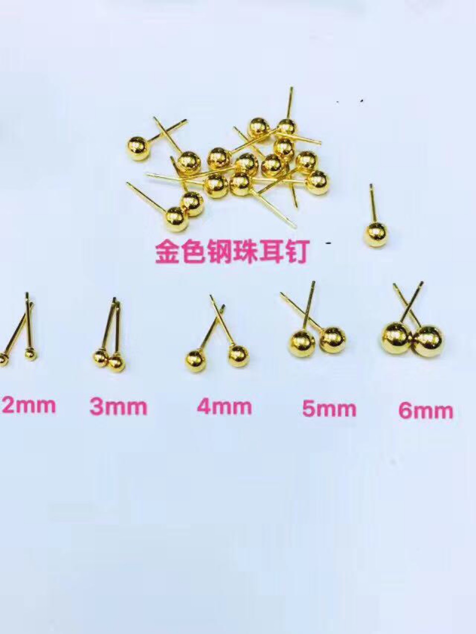 Golden earrings stainless steel