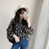 [Dai Shan] 2019 Spring and summer Ouyang Nana fresh Broken flowers Lotus Fungus Hem printing jacket Chiffon shirt