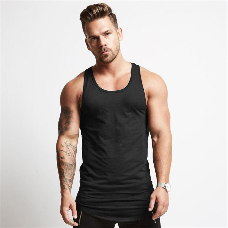 Comercio exterior luz tablero color sólido verano sin mangas deportes chaleco hombres culturismo fitness chaleco puro algodón correr ropa de entrenamiento