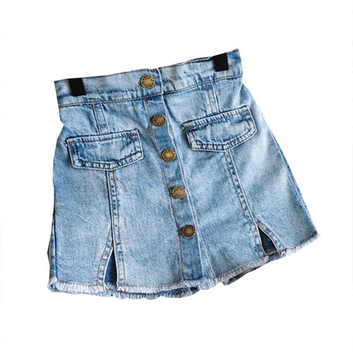 Girls' new summer style Korean style skirts for middle and large children, children's Korean style thin denim shorts, children's pants