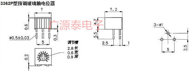 3362电位器B10K 单圈可调电阻3362P-1-103LF 顶调电位器3362P-阿里巴巴
