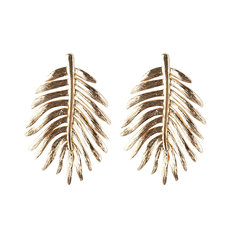 Européen Et Américain Alliage Diamant-intégré Chaude Feuille En Forme De Boucle D'oreille De Mode Rue Tir Gouttes Pour Les Oreilles Souhaite Vente Chaude Boucles D'oreilles Jiaqi Ornement Livraison display picture 7