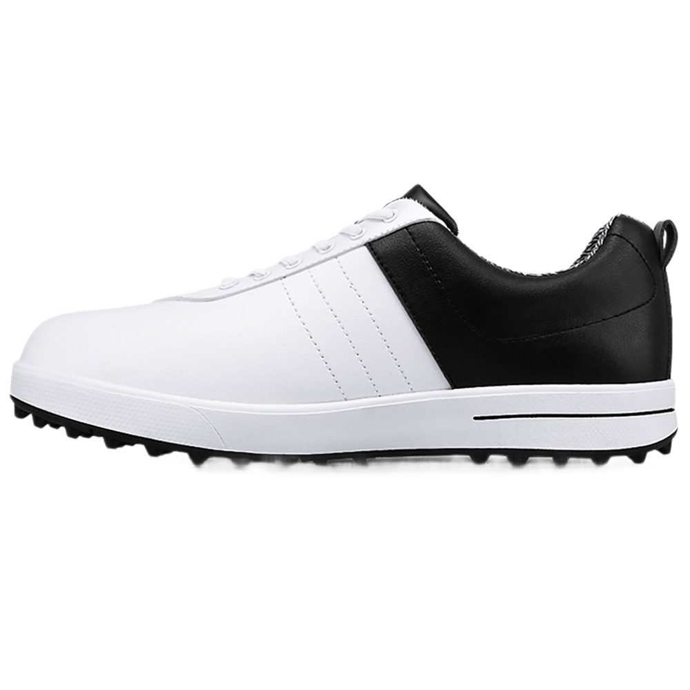 Giày golf nam chống nước không đinh thoáng khí PGM XZ089 — Trắng đen phối sọc, Trắng đen phối