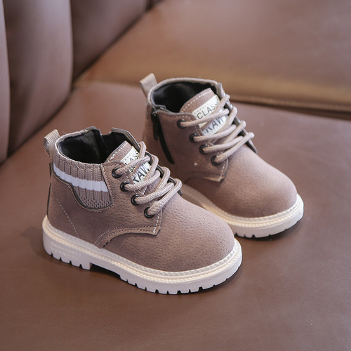  Autumn and Winter Children's Martin Boots Baby Snow Boots Plus Velvet Warm Anti-Slip Large Cotton Boots Boys and Girls Boots