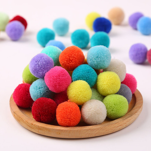 2.5cm cashmere wool ball polyester ball colorful rabbit fur hair ball headwear wool ball keychain plush ball pendant