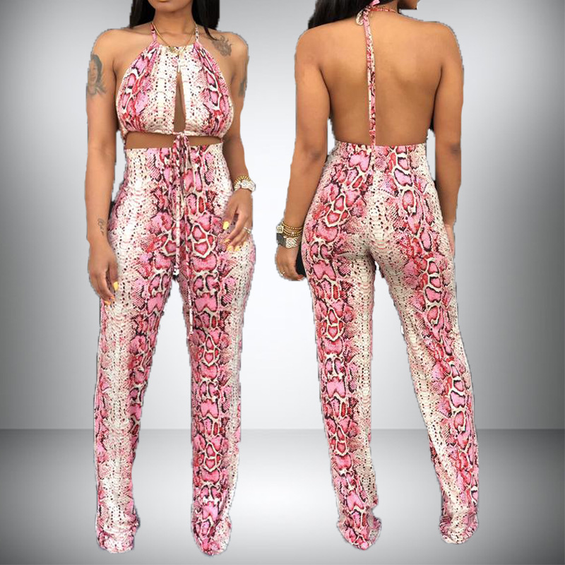 Snake Pattern Strap Jumpsuit NSXHX76815